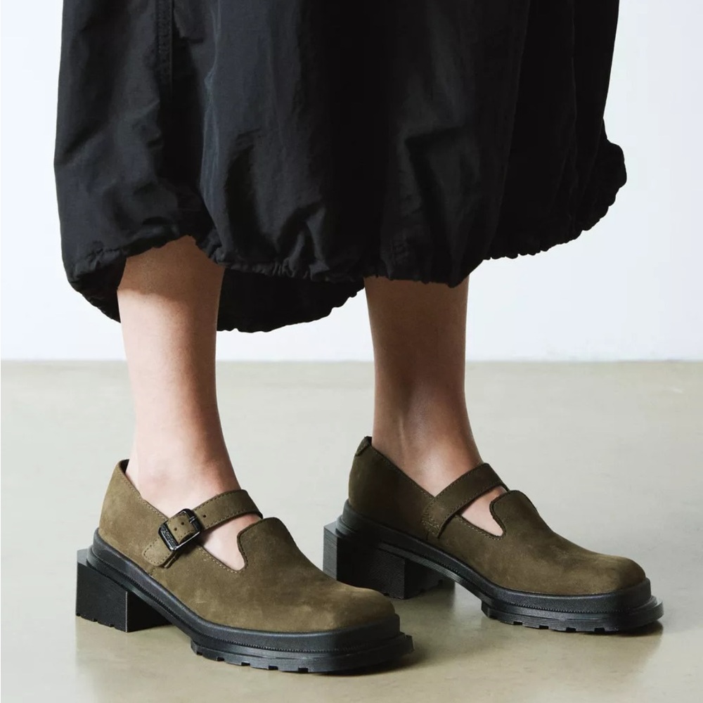 Dr. Marten’s Maybole Mary Jane DMS Suede OLIVE Women’s 7 Autumn Fall